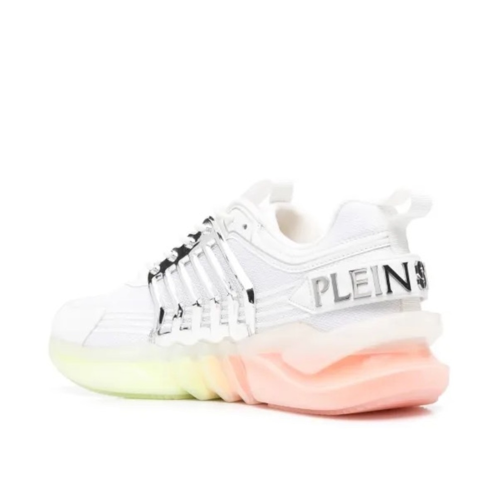 Plein Sport Runner Tiger Plaque White Gradient Sneakers - Picture 3 of 5